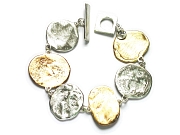 extra-large 10K gold & silver disc bracelet   $995.00   item 06-208 