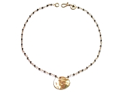 black cz & large 10K gold disc neckpiece   $425.00   item 06-210 