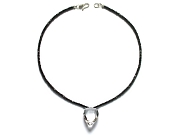black cz & rock crystal drop neckpiece   $195.00   item 06-215 