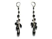 onyx, black garnet & black cz 'gypsy' earrings   $160.00   item 06-217 