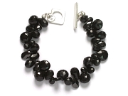 mixed onyx & black cz briolette bracelet   $140.00   item 06-218 