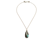 large labradorite briolette with 10K gold nugget 18 inch neckpiece   $210.00   item 06-226 