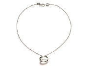oval rock crystal faceted pendant on silver chain   $110.00   item 06-241 