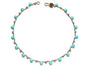 turquoise coin briolette & gold mini-nugget neckpiece   $495.00   item 07-106 