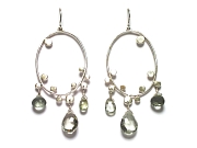 fancy dot 'cherry blossom' & green amethyst oval earrings   $195.00   item 07-109 