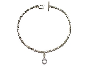 silver dot & rock crystal coin briolette Y neckpiece   $360.00   item 07-115 