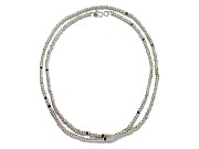 silver mini-nugget & black cz extralong neckpiece   $560.00   item 07-134 