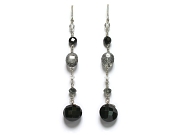 black spinel, rock crystal, tourmalated quartz, topaz & black cz earrings   $140.00   item 07-141 