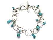 turquoise & silver link bracelet   $210.00   item 07-155 