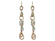 long gold link & green amethyst earrings   $340.00   item 07-157 