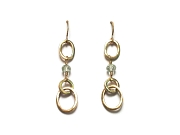 short gold link & green amethyst earrings   $210.00   item 07-158 