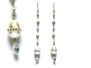 freshwater pearl, white topaz, cz & freshwater peals with pav�-set swarovski crystal earrings   $160.00   item 07-161 