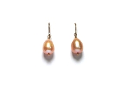 large peach fresh water pearl drops on 14K gold-filled hooks   $40.00   item 07-164 