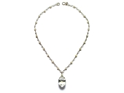 white topaz, freshwater pearl & large rock crystal briolette neckpiece   $240.00   item 07-168 