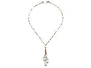 rock crystal spiral briolette & 10K gold dot triple dangle neckpiece   $175.00   item 07-169 