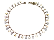 10K gold mini-disc & rose quarz briolette dangle neckpiece   $450.00   item 07-170 
