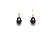 dark amethyst smooth briolette earrings   $60.00   item 07-216 