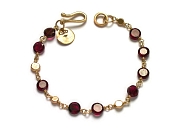 garnet & gold dot bracelet   $295.00   item 07-220 