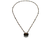gold mini-nugget, kyanite & smoky quartz 24 inch neckpiece   $575.00   item 07-228 