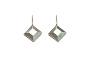 large faceted silver diamond 'gem' earrings   $125.00   item 07-236 