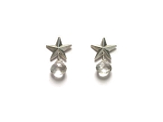 silver star & rock crystal briolette stud earrings   $95.00   item 07-239 