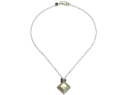 faceted silver square 'gem' & sapphire neckpiece   $195.00   item 07-242 