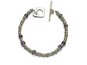 silver 'dot-heishi' & pink amethyst bracelet   $240.00   item 09-108 