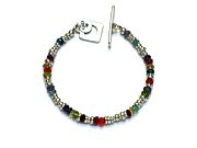 silver 'dot-heishi' & multicolour bracelet   $240.00   item 09-109 