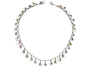 silver mini-disc & multicolour dangle neckpiece   $360.00   item 09-113 