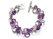 amethyst & hydrothermal quartz briolette bracelette   $295.00   item 09-116 