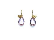 pink amethyst & fused 10k gold dot earrings   $220.00   item 09-132 
