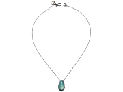 smooth chalcedony drop & woven silver bead pendant   $125.00   item 10-102 