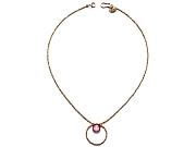 24k gold-plated crystal 'charlotte' bead & pink quartz neckpiece (solid 10k gold clasp)   $160.00   item 10-104 