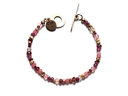 mixed pinks, vermeil & 10k gold rondelle bracelet   $260.00   item 10-105 