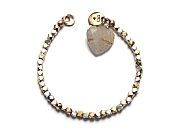 silver, vermeil faceted bead & rutilated quartz 'heart' bracelet   $240.00   item 10-106 