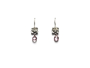 cast silver rose & pink mystic quartz briolette earrings   $120.00   item 10-114 