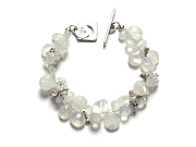 rainbow moonstone & silver cluster briolette bracelet   $295.00   item 10-121 