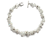 rainbow moonstone & silver cluster briolette neckpiece   $395.00   item 10-122 