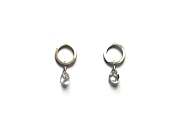 small silver link & rock crystal stud earrings   $90.00   item 10-123 