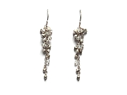 silver & rainbow moonstone long cluster earrings   $95.00   item 10-125 