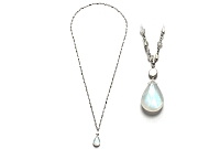 28 inch rainbow moonstone & silver neckpiece   $260.00   item 10-129 
