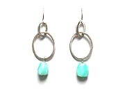 double silver oval link & peruvian opal nugget earrings   $145.00   item 10-133 