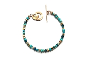 mixed blues, vermeil & 10k gold rondelle bracelet   $260.00   item 10-143 