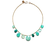 tiny 24k gold-plated crystal 'charlotte' bead, peruvian opal & chalcedony neckpiece   $360.00   item 10-144 