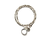 double wrap silver bead & rock crystal briolette bracelet   $160.00   item 10-148 