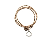 triple-wrap 24k gold-plated 'charlotte' beads with rock crystal briolette & 10k gold clasp   $195.00   item 10-149 